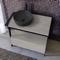 Console Sink Vanity With Matte Black Vessel Sink and Grey Oak Drawer, 35